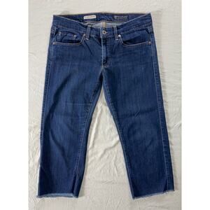 AG The Tomboy Crop Relaxed Straight Lightweight Raw Cuff Jeans. Women's 29, GUC!